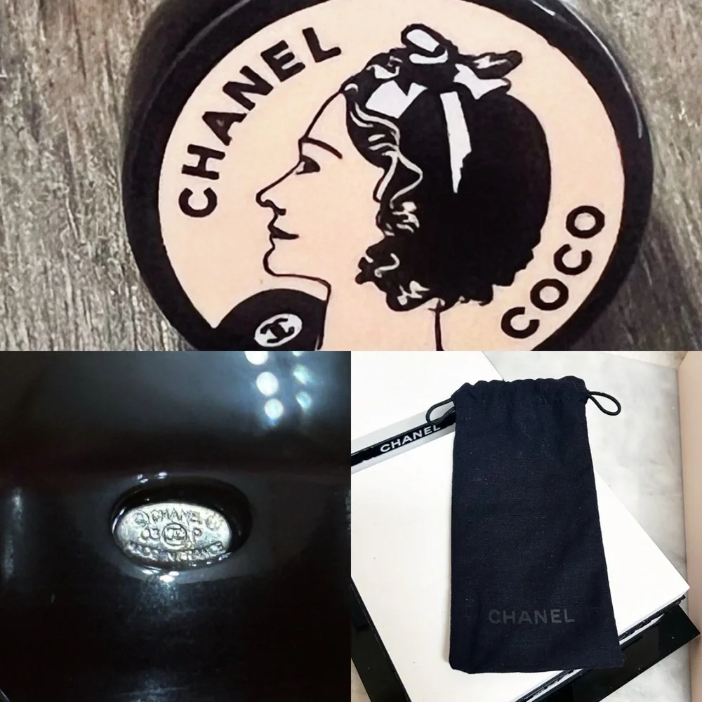 Authentic Chanel RARE Vintage 2003 Pink / Black Coco Chanel Acrylic Ring